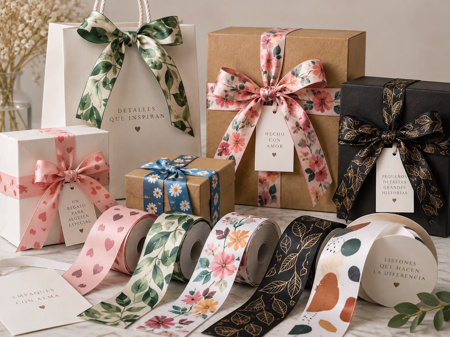Cintas y listones para regalos